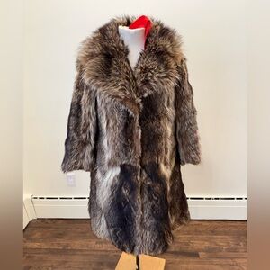 Vintage Long genuine Raccoon Fur Coat | Mob Wife Style | to be repaired